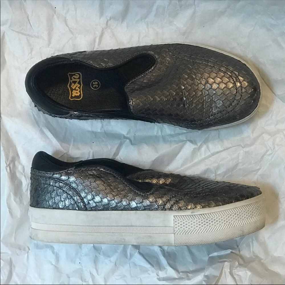 Ash Jungle Leather Slip On Platform Sneakers